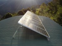 solar panels collecting sunlight